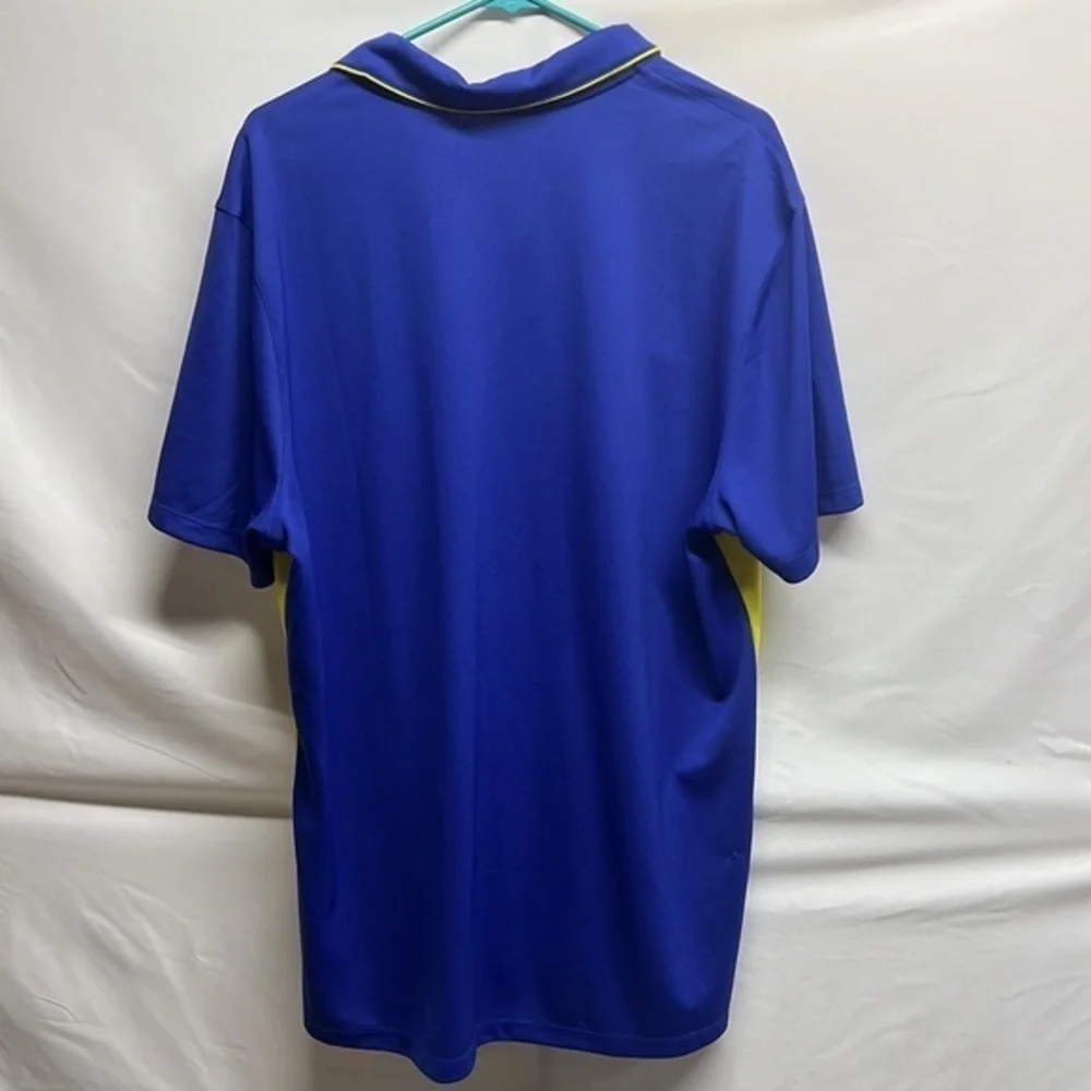 Nike Golf Standard Dri-Fit Blue & Yellow‎ Polo Men's Size XL